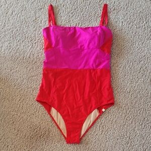 Summersalt Vibrant Pink and Red One-Piece Swimsuit Sz 12